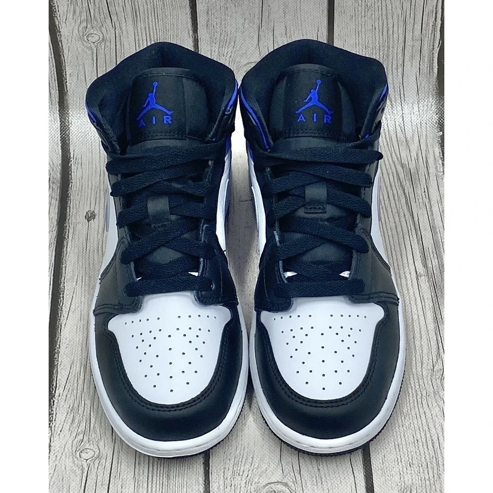 Size 4y - Nike Air Jordan 1 Mid GS Racer Blue 554725 140